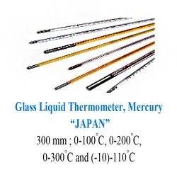 Glass Liquid Thermometer, Mercury 0