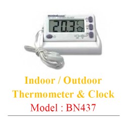 Indoor / Outdoor Thermometer & Clock 0